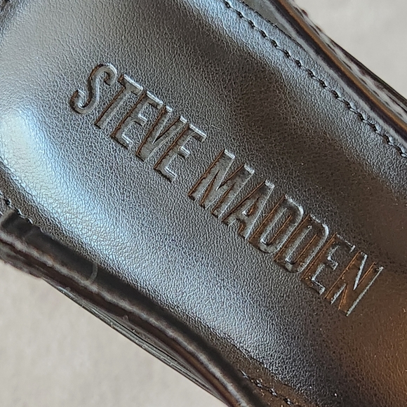 Steve Madden Pumps 10 Black Patent Thrill Rhinestone Fringe Slingback New $110 - Picture 15 of 16